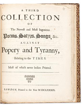 Marvell, Andrew (1621-1678) et alia. Sammelband of Seven Collections of Poems, 1689.